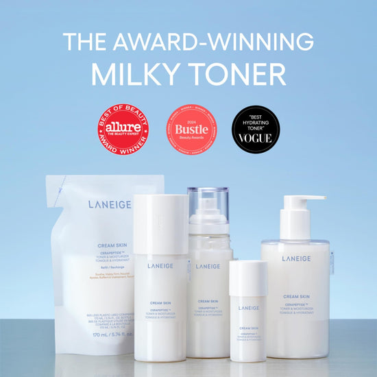 LANEIGE cream skin toner — lightweight refillable toner with ceramide and peptide