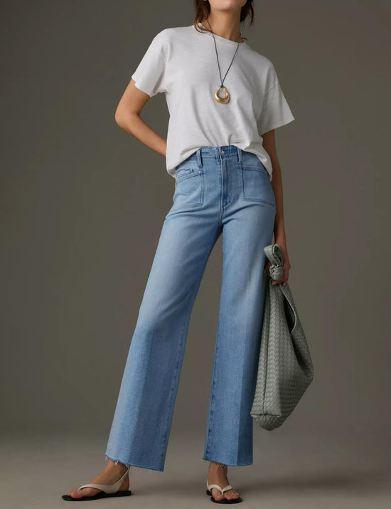 PHISOCKAT high waisted wide leg jeans - stretchy baggy denim pants with pocketsPHISOCKAT high waisted wide leg pants - stretchy baggy denim with pockets