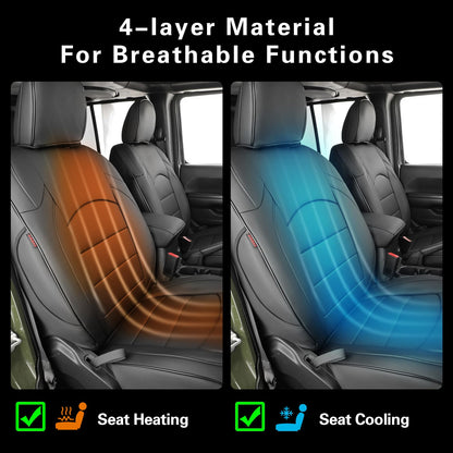 EKR Wrangler seat covers - custom fit leather truck seat covers for Jeep Wrangler 2018-2026 manual driver seat