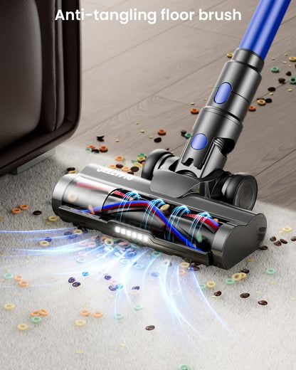 Cordless vacuum cleaner — 650W upgraded model with touch screen and self-standing feature
