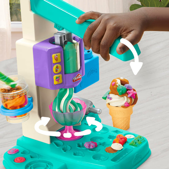 Play-Doh ice cream playset with pretend kitchen accessories for kids 3 and up