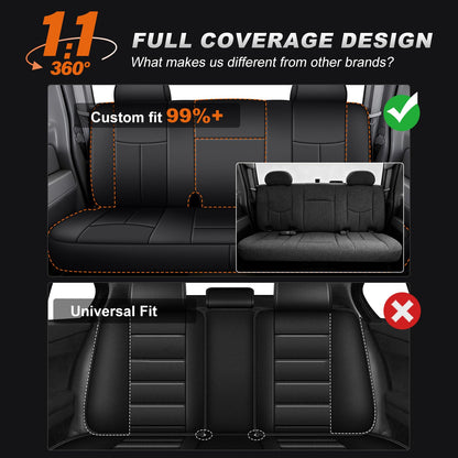 AOMSAZTO vehicle seat cover - Leather full set for Chevy Silverado/GMC Sierra 1500 (1999-2006) black