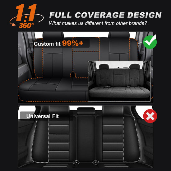 AOMSAZTO vehicle seat cover - Leather full set for Chevy Silverado/GMC Sierra 1500 (1999-2006) black