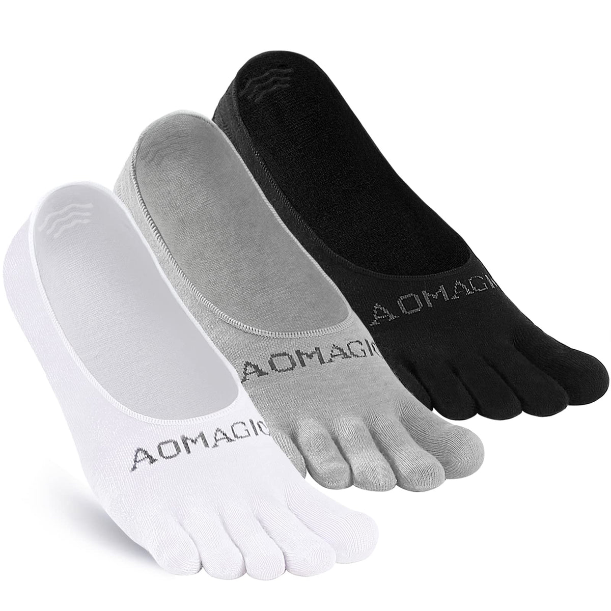 aomagic toe socks - moisture wicking five finger invisible liner socks for men and women