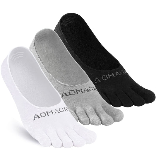 aomagic toe socks - moisture wicking five finger invisible liner socks for men and women