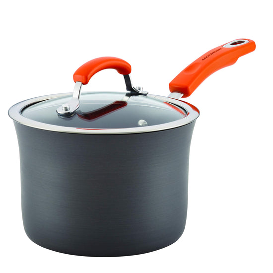 Rachael Ray sauté fry pan — classic brights hard anodized nonstick design