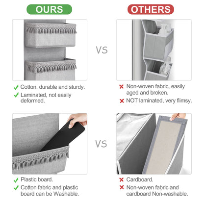 Dahey caddy - over the door organizer with tassels for closet and bathroom storage