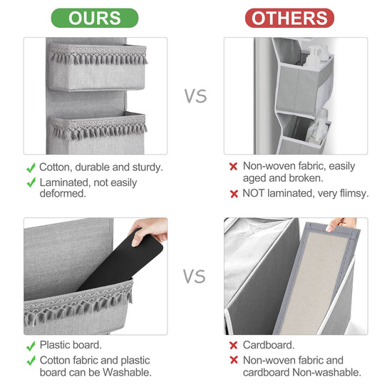 Dahey caddy - over the door organizer with tassels for closet and bathroom storage