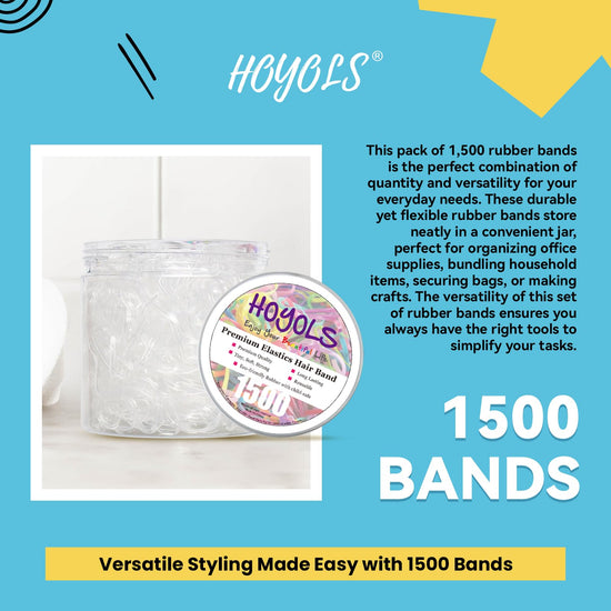 HAIR_TIE — No crease damage TPU elastics by HOYOLS, 1500 pieces for kids and women hair.