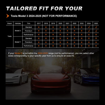 AOMSAZTO vehicle seat cover — black full set for Tesla Model 3 2024 2025 (not for performance)