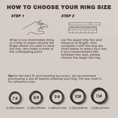 CEVSTHO Smart Ring Fitness Tracker, Heart Rate&Sleep Tracker with SpO2