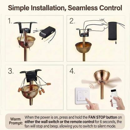 XiurtaRow Ceiling Fan Remote Control Kit, Dual Control Wall Switch & Handheld Remote with Receiver, 3-Speed Light Dimmer Timer, Universal Replacement for Harbor Breeze Hampton Bay AC Motor Fans