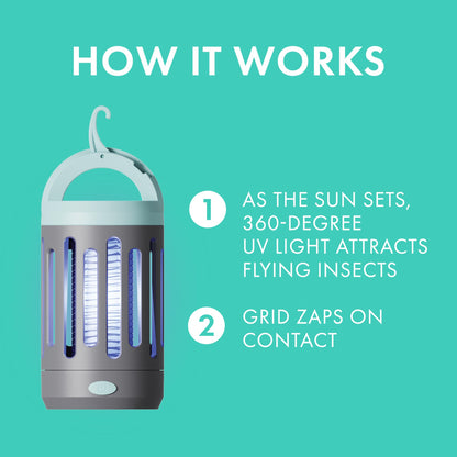 STEM electric fly and mosquito trap — includes micro-USB charging cable and cleaning brush