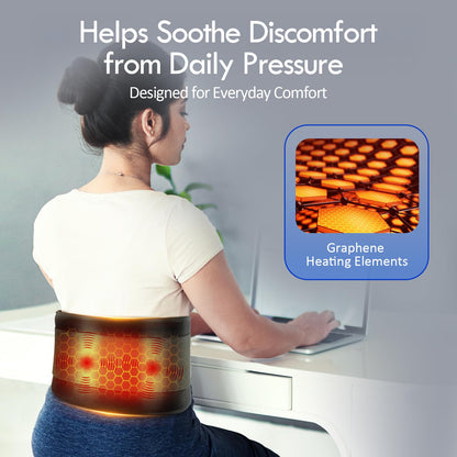 Comfytemp electric heating pad with heat and vibration for back pain relief