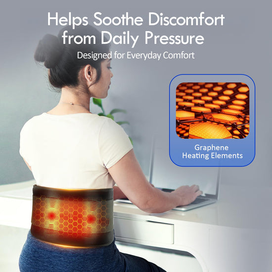 Comfytemp electric heating pad with heat and vibration for back pain relief
