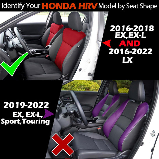 Vehicle seat cover — Custom fit leather set for Honda HR-V 2016-2022 in burgundy