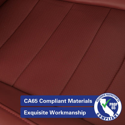 EKR Prius seat covers — Custom fit leather full set in burgundy for Toyota Prius 2016-2022 & Prius Prime 2020-2022