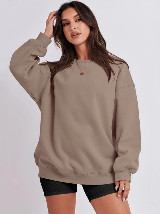 ANRABESS sweatshirt — Oversized crewneck fleece pullover for women