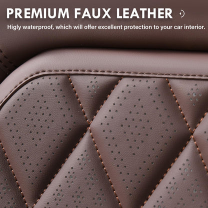 Coverado vehicle seat cover — luxury faux leather, waterproof, universal fit, brown