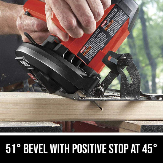 Saw — 13-amp 7-1/4 circular saw by Skil in red color