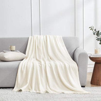 Hansleep flannel fleece throw blanket — super soft fluffy plush for all seasons
