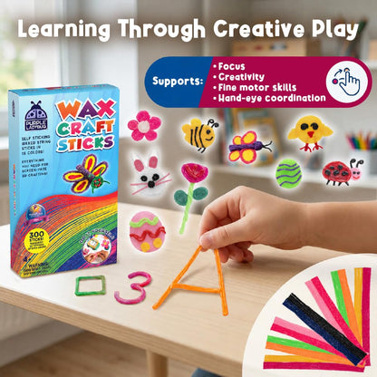 Art and craft kit — Bendable wax sticks for travel activities for kids ages 4-8