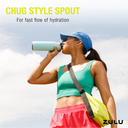 ZULU Ace thermos with chug spout and leak-proof locking lid for school and travel.