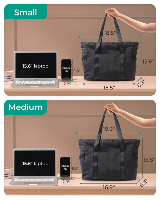 BAGSMART tote bag — zippered work tote with compartments for travel and gym