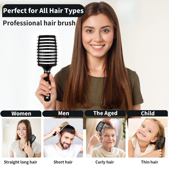 Hair brush — Boar bristle, 2 pack, blue by HIPPIHHair brush — Boar bristle, blue by HIPPIH
