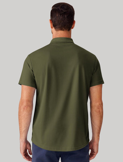 PINSPARK short sleeve polo shirt — lightweight and quick dry for golf and workouts