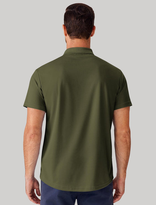 PINSPARK short sleeve polo shirt — lightweight and quick dry for golf and workouts