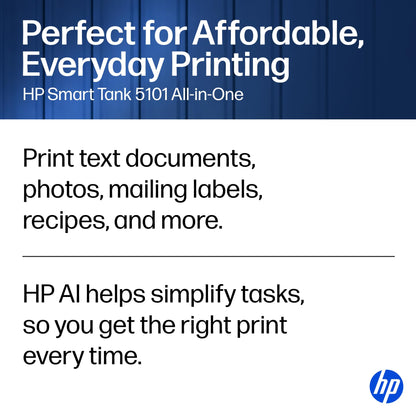 HP Smart-Tank wireless printer — includes up to 2 years of ink