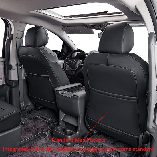 EKR Sienna seat covers - Waterproof leather full set for 2021-2026 Toyota Sienna 8 seats