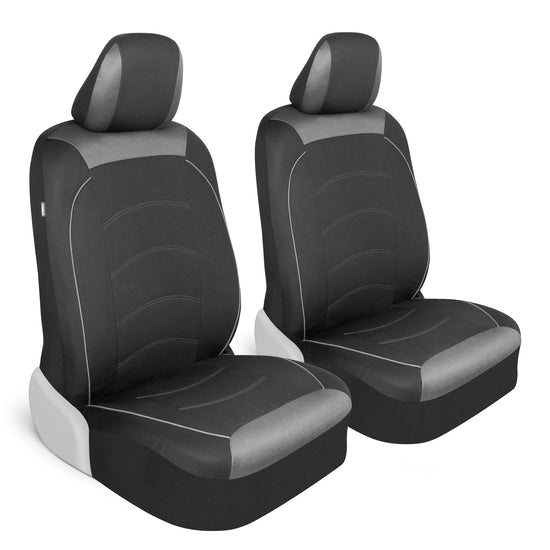 Vehicle seat cover — Premium black cloth for front seats with removable headrests