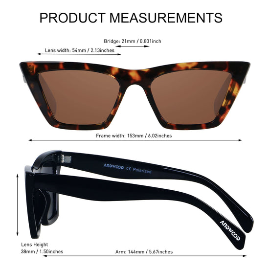 Sunglasses — Andwood polarized cat eye frames for women