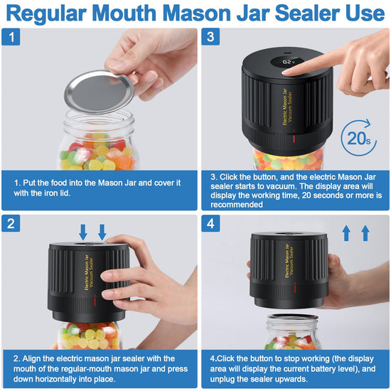 Electric mason jar vacuum sealer machine - vacuum sealing kit included