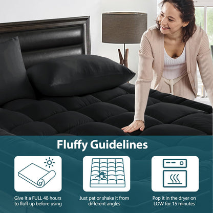 CYMULA mattress cover — Extra thick with deep pocket and snow down alternative filling