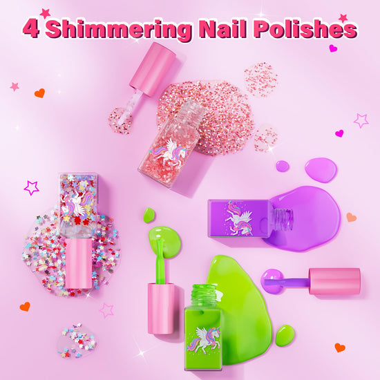 Glisiol kids nail polish set — nail kit for girls aged 3-12 years old