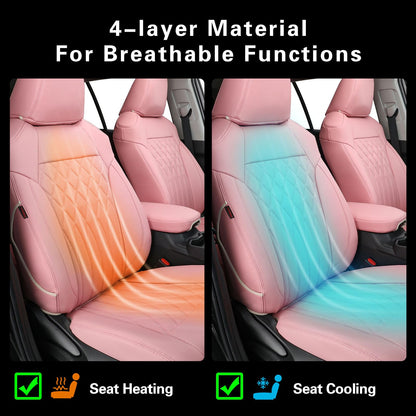 EKR Rav4 seat covers - custom fit faux leather in pink for 2019-2025 models
