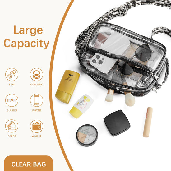 BOSTANTEN clear bag - stadium approved crossbody handbag for events and concerts