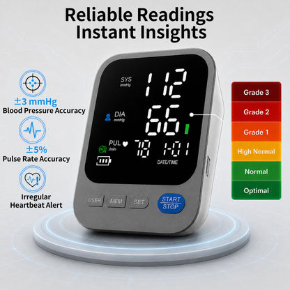 Lineshare blood pressure monitor — large LED display with adjustable cuff and memory