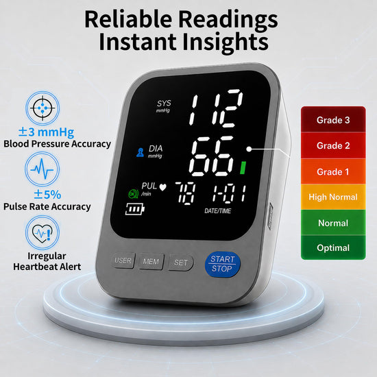 Lineshare blood pressure monitor — large LED display with adjustable cuff and memory