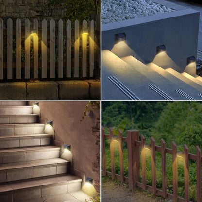 VWCYL+ Solar Fence Lights -Deck & Step & Stair Lights - Warm White/Daylight/Cool White Options for Yard Garden Deck Stair Step Fences,Waterproof（2-Pack）