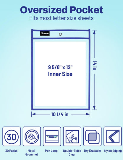 CARD_DOCUMENT_SLEEVE — SUNEE assorted colors dry erase pockets