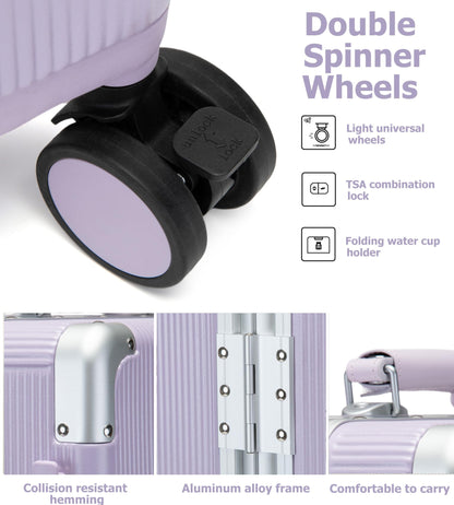 feilario suitcase with aluminum frame and spinner wheels, 20in/24in sizes available