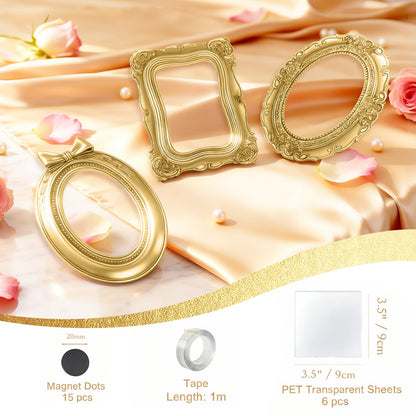 ERESGREAT picture frames — vintage gold mini set for tabletop decor (5 pcs)
