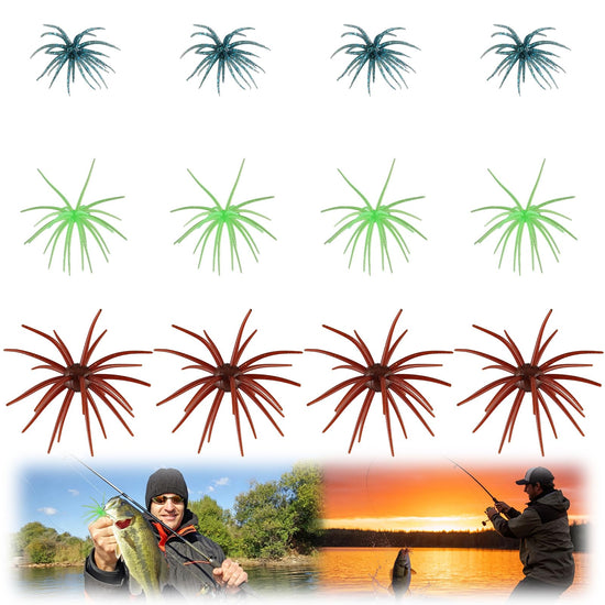 Sea Urchin Baits for Bass Fishing, 12-Piece Soft Creature-Style Dice Baits