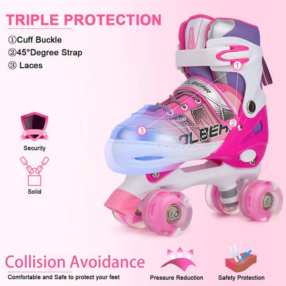Sowume roller skates with illuminating wheels for girls and women