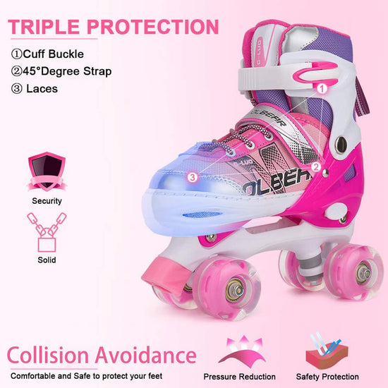 Sowume roller skates with illuminating wheels for girls and women