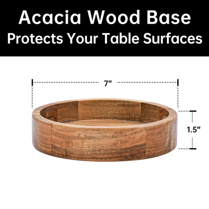 KITEISCAT salad bowl set — Extra large with acacia wood base and utensils